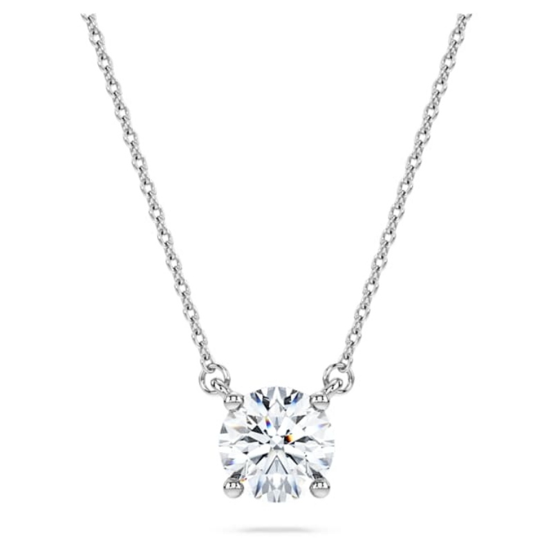 Swarovski 5697765 collana / set swarovski - pend round 1.0ct wg18 nuovo in scatola originale