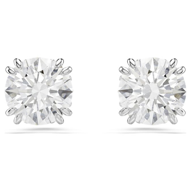 Swarovski 5636712 swarovski fashion piece - stilla orecchino a buco round wh/rhs nuovo in scatola originale