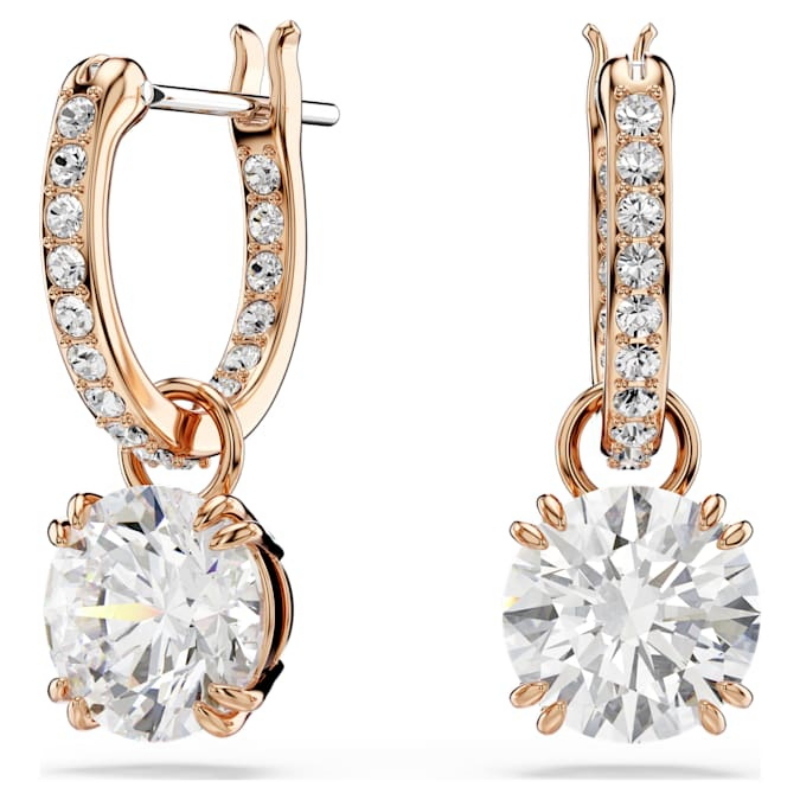 Swarovski 5639975 swarovski fashion piece - stilla orecchino a buco white/ros nuovo in scatola originale