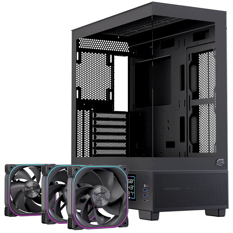 Einarex case atx gaming s501d rgb black atx rgb bk gaming 3 x rgb fans