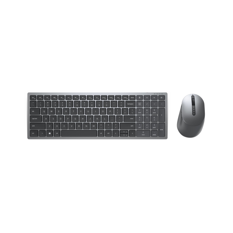 Dell km7120w tastiera mouse incluso ufficio rf senza fili + bluetooth qwerty us international grigio, titanio