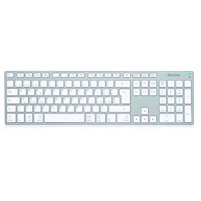 Hamlet apple xkkita-mcbt tastiera in alluminio bluetooth 106 tasti layout italiano