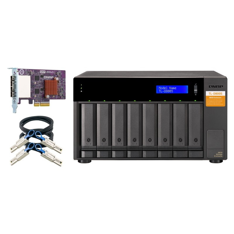 Qnap tl-d800s contenitore di unità di archiviazione box esterno hdd/ssd nero, grigio 2.5/3.5\