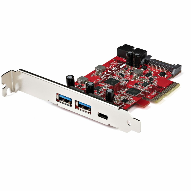 .Com scheda pcie a 5 porte usb - scheda pcie usb 3.1 gen 2 10gbps con 1x usb-c e 2x usb-a - 1x 2 porte idc (espansione interna per header usb 5gbps) - scheda controller pci express usb c - Immagine 3