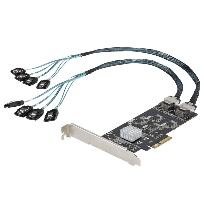 .Com scheda sata pci express a 8 porte - adattatore/convertitore pci express gen 2 per ssd/hdd sata 3 con 4 controller host - scheda di espansione sata pcie x 4 gen 2 a sata iii 6 gbps - Immagine 3