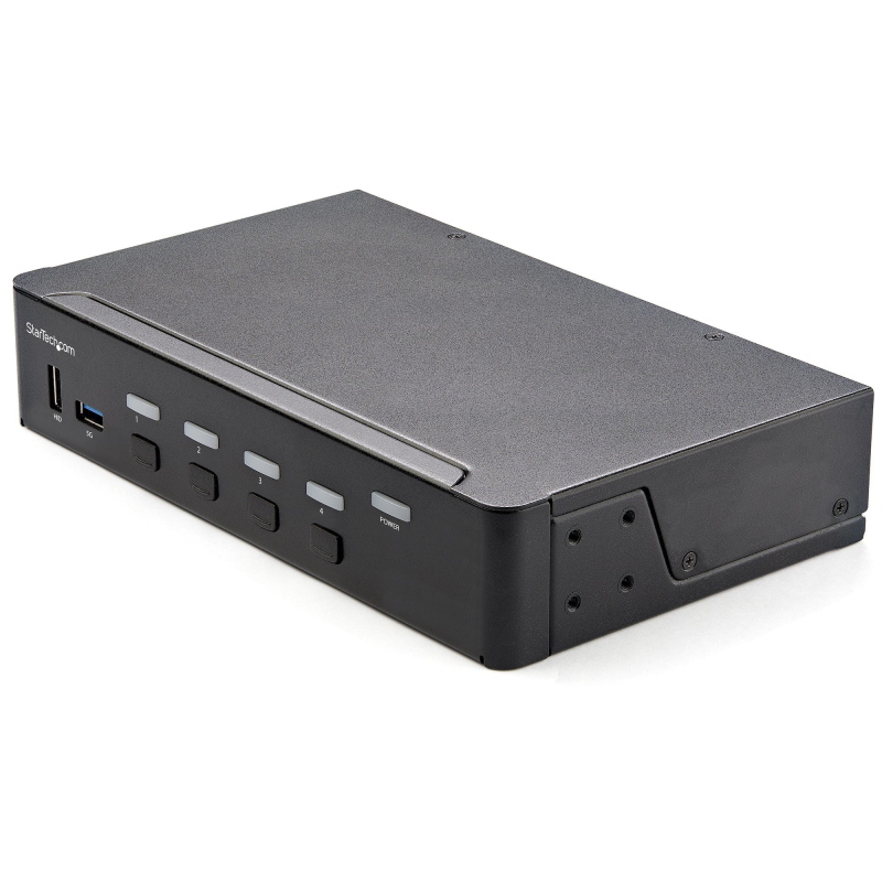 Startech.com kvm switch hdmi a 4 porte - monitor singolo 4k 60hz ultra hd hdr - switch kvm hdmi 2.0 per pc con 2 porte usb 3.0