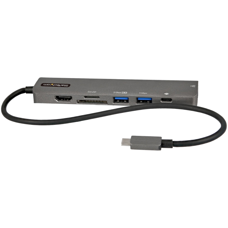 Startech.com adattatore multiporta usb c - da usb-c a hdmi 2.0 4k 60hz, 100w power delivery pass-through, slot sd/microsd, hub
