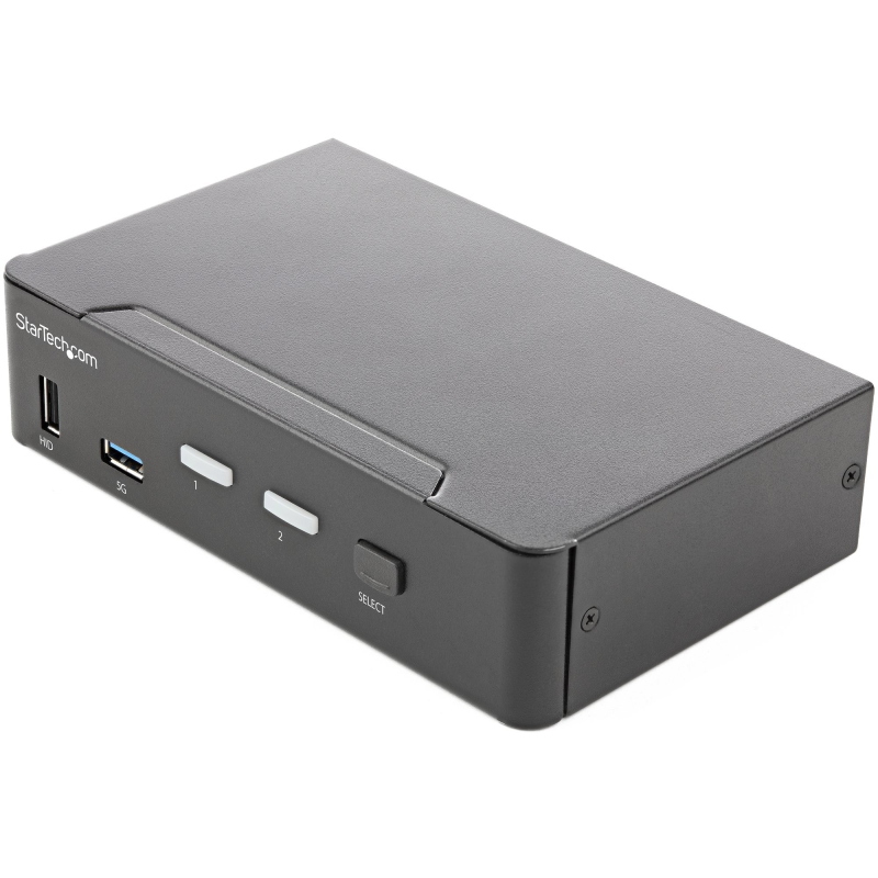 Startech.com kvm switch hdmi a 2 porte - monitor singolo 4k 60hz ultra hd hdr - switch kvm hdmi 2.0 per pc con 2 porte usb 3.0 - Immagine 3