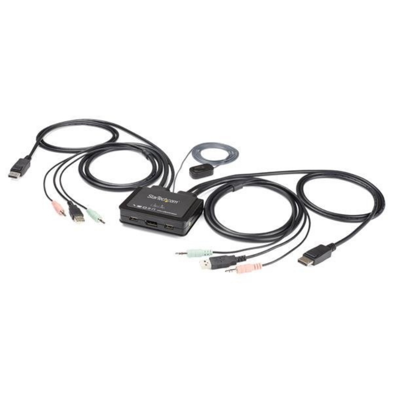Switch displayport kvm 4k a 60 hz e 2 porte con cavi integrati - Immagine 5