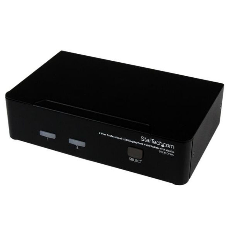 Startech.com switch kvm displayport usb professionale a 2 porte con audio