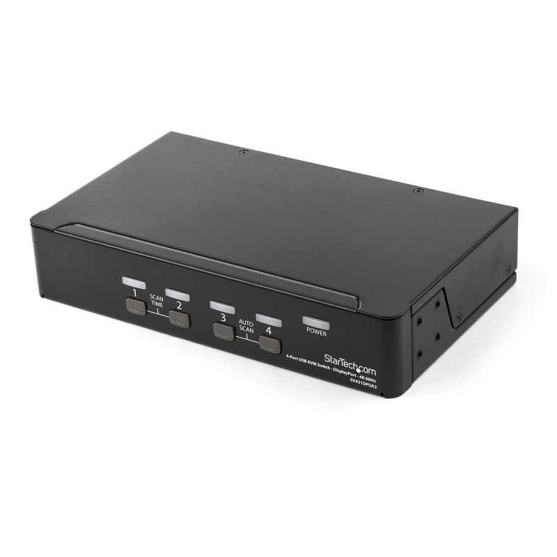 Startech .Com Switch Kvm Displayport A 4 Porte - 4K 60Hz - Schermo Singolo - Switch Kvm Usb Uhd Dp 1.2 A Doppia Porta - Hub Usb 2.0 Integrato E Audio - Dell, Hp, Apple, Lenovo - Taa - Immagine 3