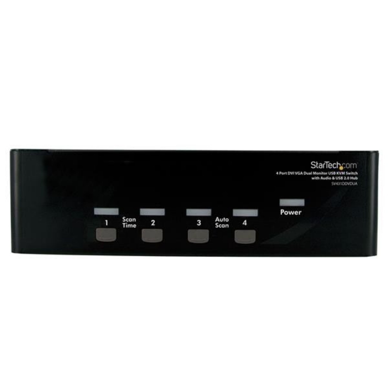 Startech.com switch kvm doppio monitor vga dvi 4 porte usb con audio e hub usb 2.0 - Immagine 4
