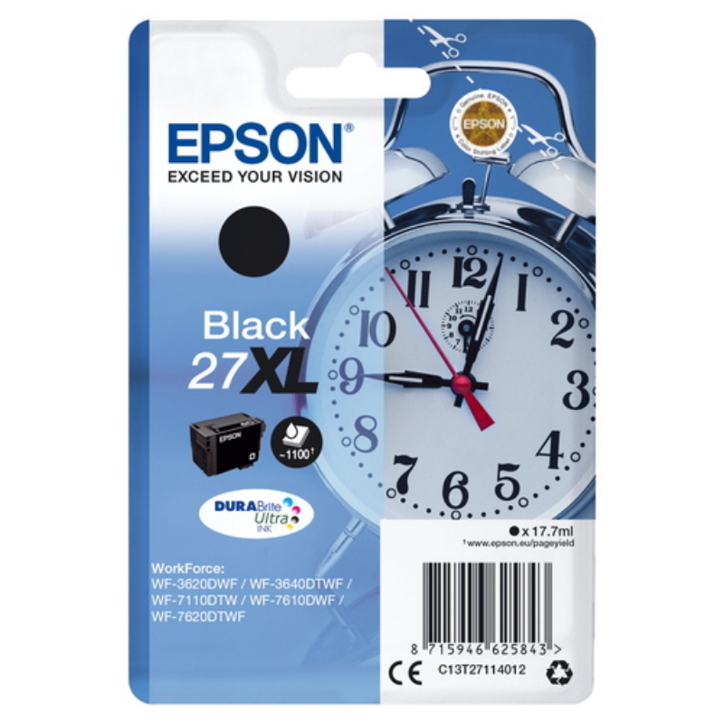 Epson cart. ink nero 27xl serie sveglia per wf-7620