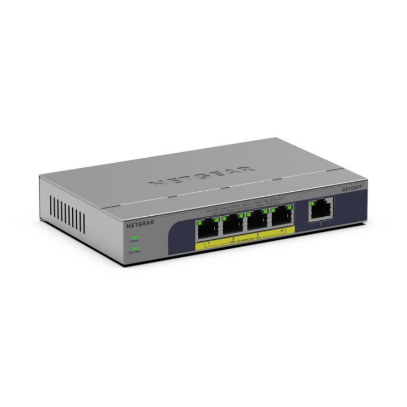 NETGEAR GS105PP Non gestito Gigabit Ethernet (10/100/1000) Supporto Power over Ethernet (PoE) Montaggio da desktop/parete Grigio - Immagine 3