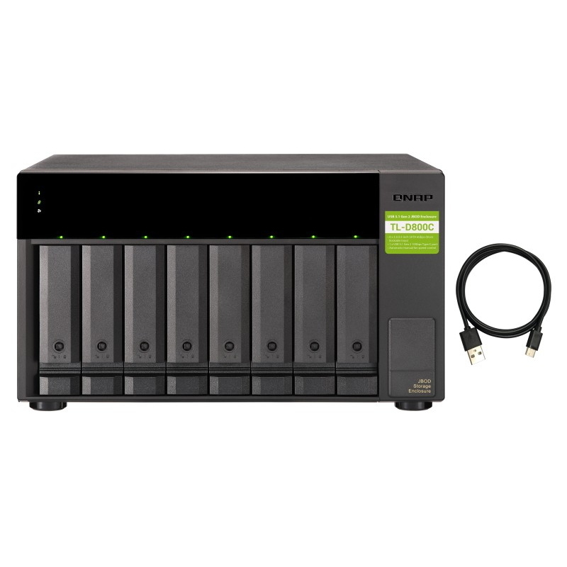 Qnap tl-d800c contenitore di unità di archiviazione box esterno hdd/ssd nero, grigio 2.5/3.5\