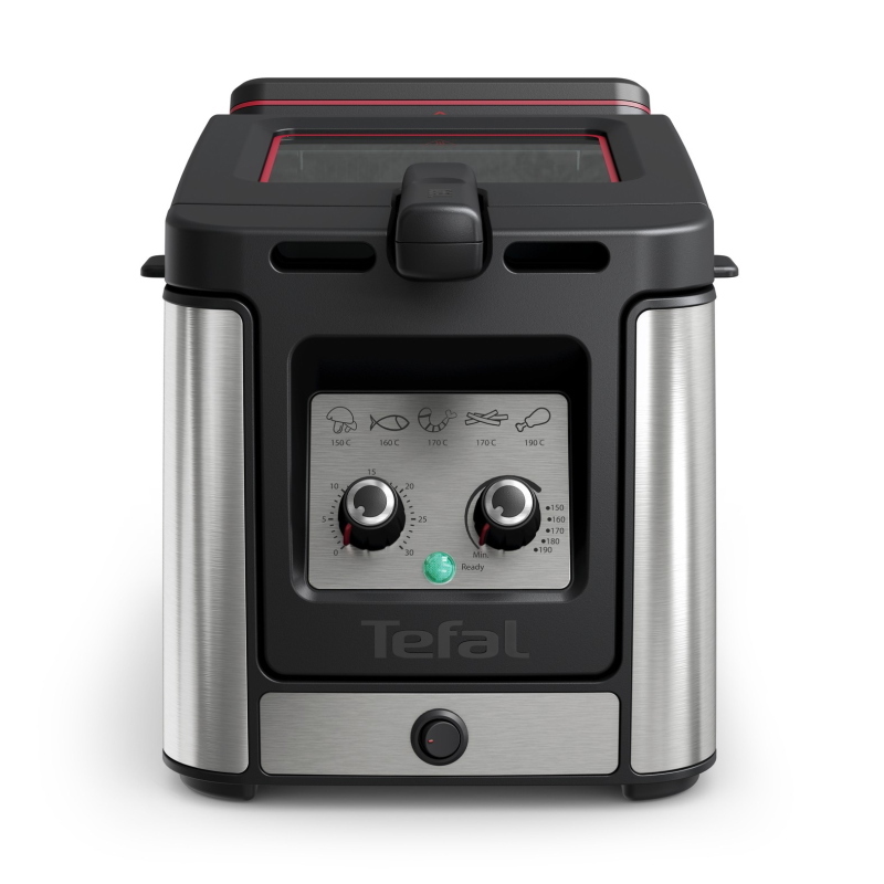 Tefal clear duo fr600d singolo 0,65 l indipendente 2000 w friggitrice nero, acciaio inox