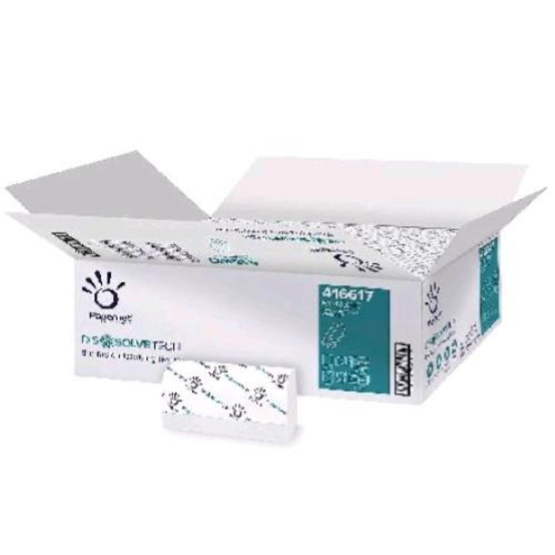 Papernet asciugamani piegati a z in pura cellulosa dissolve tech 2 veli 200 fogli da 24x20.3 cm bianco conf 20 pz.