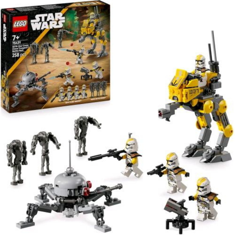 Lego star wars battle pack 327° star corps con 4 minifigure e 3 figure di droidi
