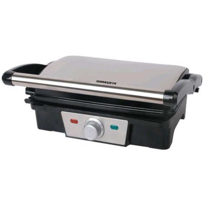 Termozeta professional grill bistecchiera elettrica 1500w doppia piastra temperatura regolabile con 2 vaschette raccogli grasso