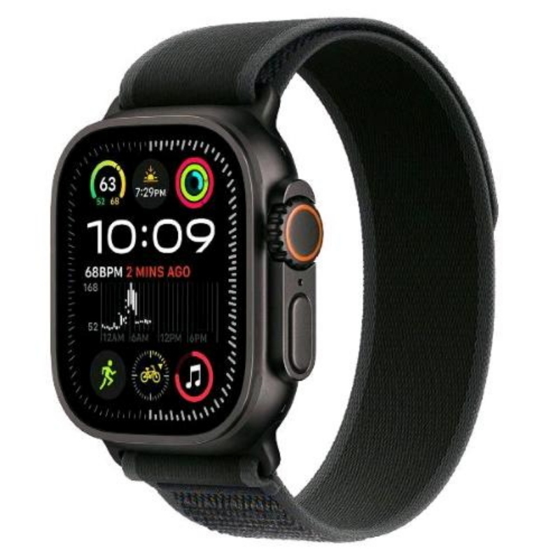 Apple watch ultra 2 gps + cellular 4g 49mm cassa in titanio nero cinturino trail loop nero - m/l