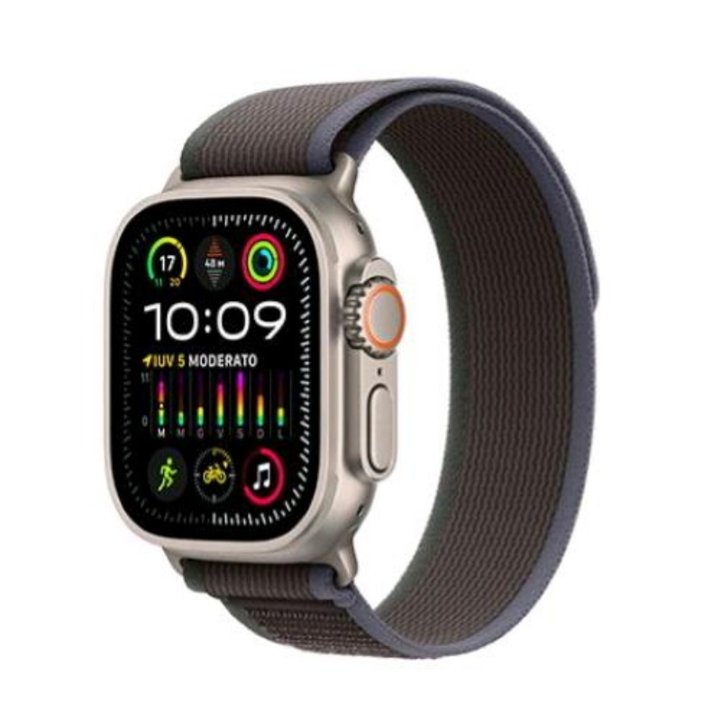 Apple watch ultra 2 gps + cellular 49mm cassa in titanio cinturino trail loop blue/black m/l