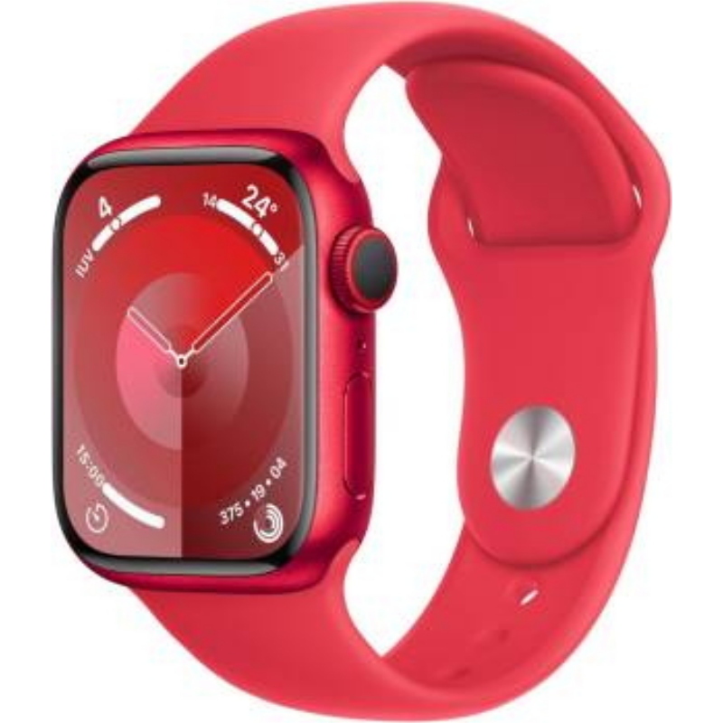 Apple watch serie 9 cell 41mm aluminium (product)red sport band (product)red s/m mry63ql/a