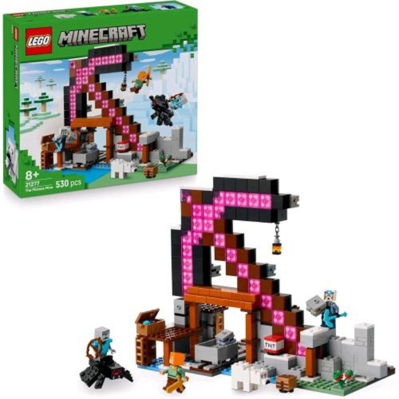 Lego minecraft la miniera delle piccozze set con 3 figure un ragno e una figura di cucciolo d`orso
