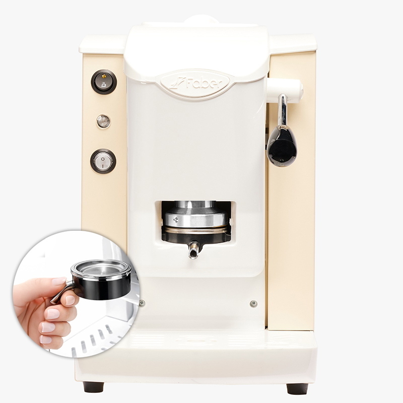 Faber slot plast lite2.1 sabbia bianco (spsabblt2.1) - macchina caffe a cialde - 95 gradi - portacialde estraibile