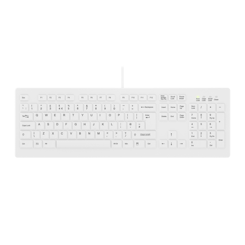 Contour design active key ak-c8100f-uvs-w/uk tastiera medico usb qwerty inglese uk bianco