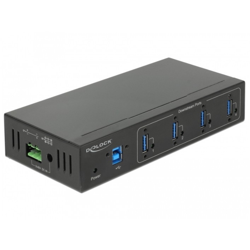 Delock Nero Hub Usb 3 A 4 Porte Usb Type-A (Usb-B, 4 Porte), Docking Station + Hub Usb, - Immagine 2