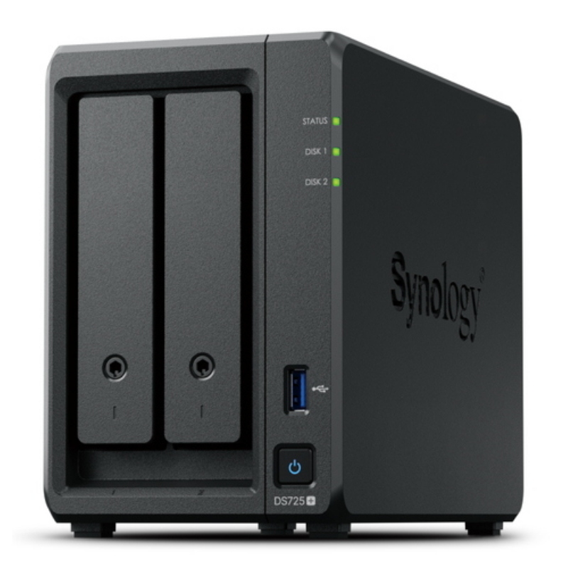 Synology nas tower 2x sata, 2x nvme, max 40 cam, ryzen r1600, 4gb ecc, 2.5gbe, usb, esata,