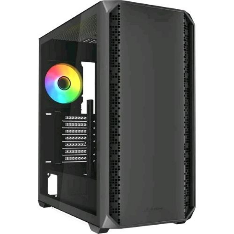 Sharkoon ak2 rgb midi tower atx u3 pannello laterale in vetro temperato 1 x usb-c 2 x 120mm argb fan nero