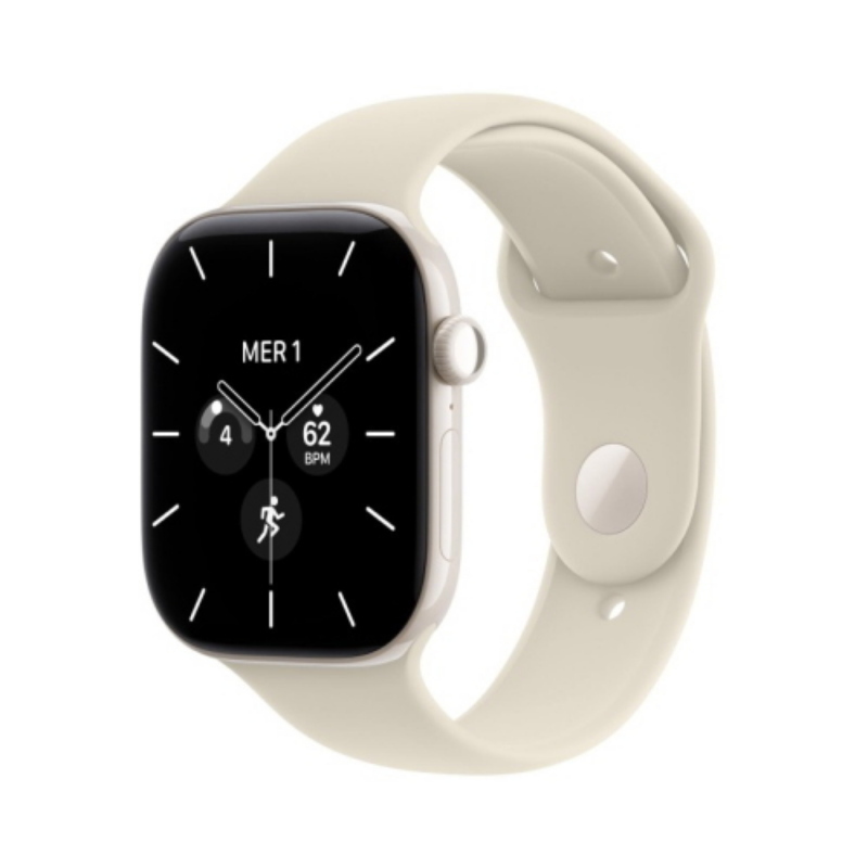 Apple watch series 12 2026 gps + cellular 5g cassa 46mm in ceramica bianco perla con cinturino sport sabbia s/m