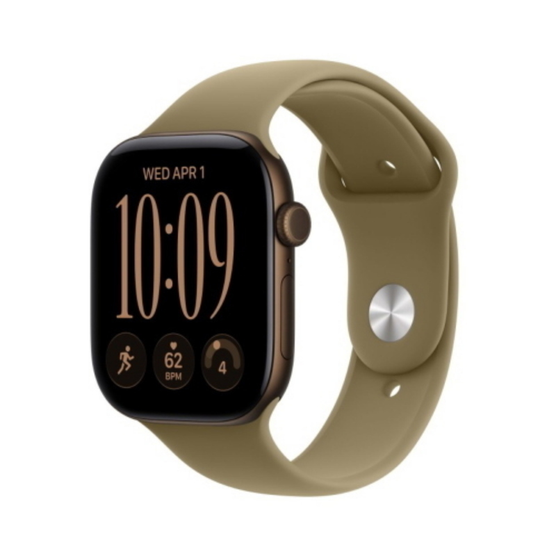 Apple watch series 12 2026 gps cassa 46mm in alluminio bronzo scuro con cinturino sport oliva s/m