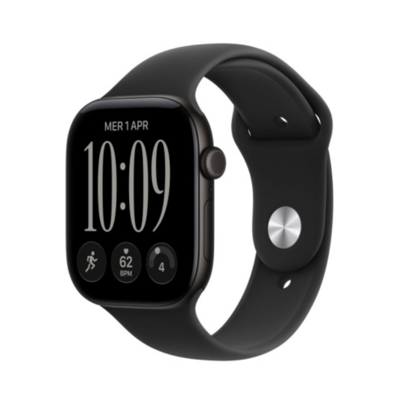 Apple watch series 12 2026 gps cassa 46mm in alluminio nero con cinturino sport nero s/m
