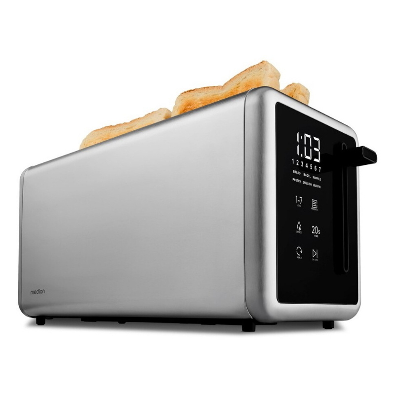 Medion Chiaro Tostapane Md 12103 4 Fette 1450 W Acciaio Inossidabile - Immagine 2