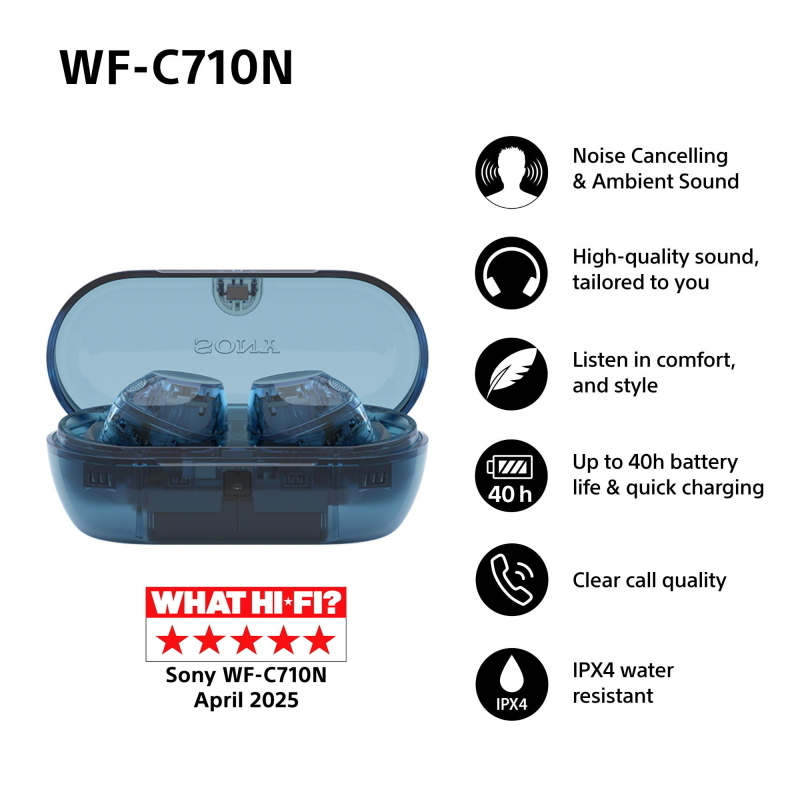 Sony wfc710nl.ce7 cuffia e auricolare true wireless stereo (tws) in-ear musica e chiamate usb tipo-c bluetooth blu
