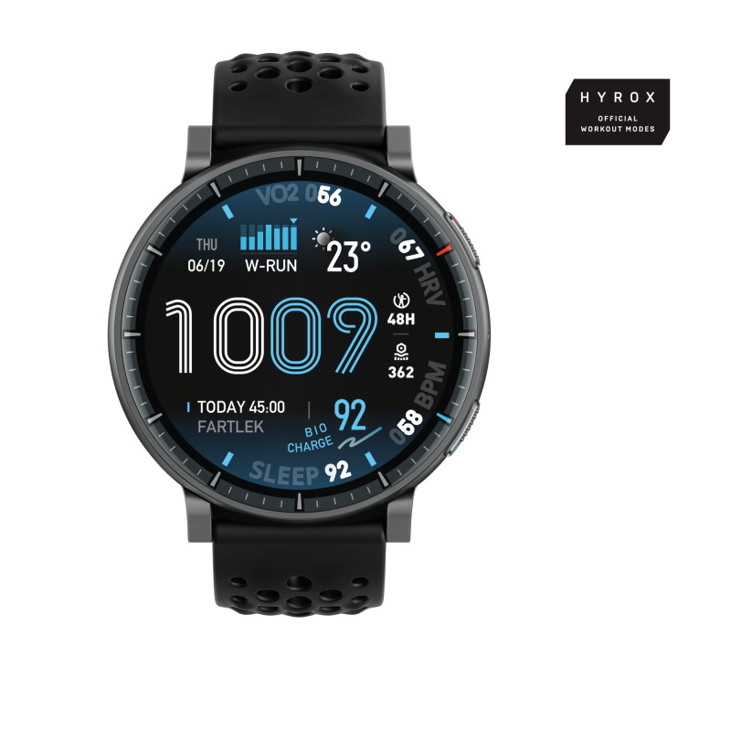 Amazfit active max display ultra luminoso da 1,5 pollici, 4 gb di memoria, mappe offline, monitoraggio dell\`energia biocharge