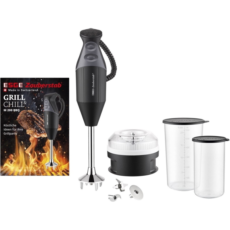Esge m 200 bbq frullatore ad immersione 200 w nero, cromo