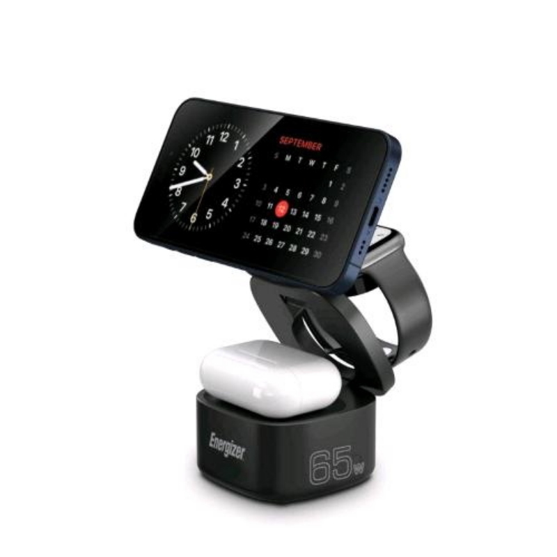 Energizer wcp311 caricabatterie wireless 4 in 1 stand 65 w 1 porta usb-a 1 porta usb-c nero
