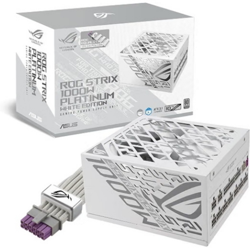 Asus Bianco Netzteil Rog-Strix-1000P-Gaming-Wht-E 1000W 80+ Platin (1000 W), Alimentatore Pc, - Immagine 6