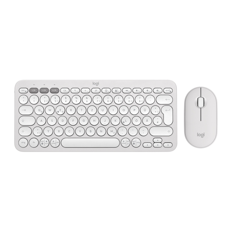 Logitech Bianco Pebble 2 Combo (De, Cablato, Senza Fili), Tastiera, - Immagine 5
