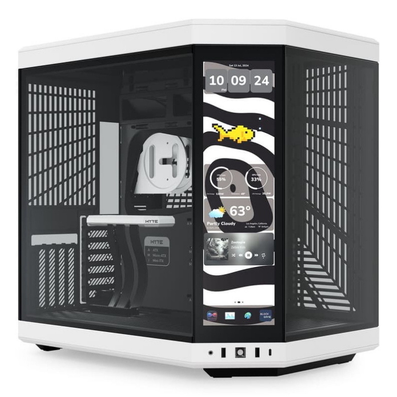 Hyte y70 touch infinite midi tower nero, bianco