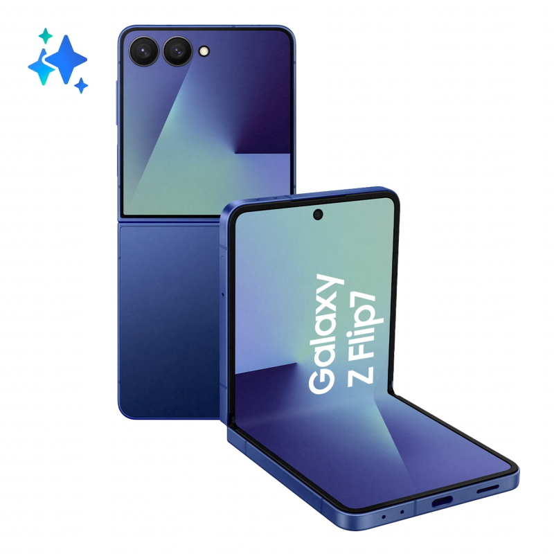 Samsung galaxy z flip7 smartphone ai, ram 12gb, 512gb, display 4,1\ super amoled/6,9\ dynamic amoled 2x, fotocamera 50mp, blue