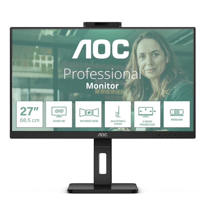 Aoc q27p3qw monitor pc 27`` 2560x1440 pixel quad hd nero - Immagine 7