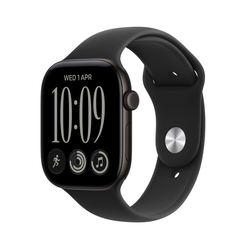 Apple watch series 12 gps 42mm black aluminium gehÃ¤use mit black sport band - m/l
