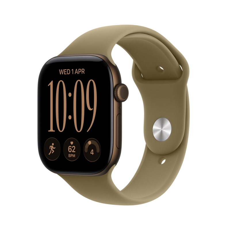 Apple watch series 12 gps 42mm dark bronze aluminium gehÃ¤use mit olive sport band - s/m