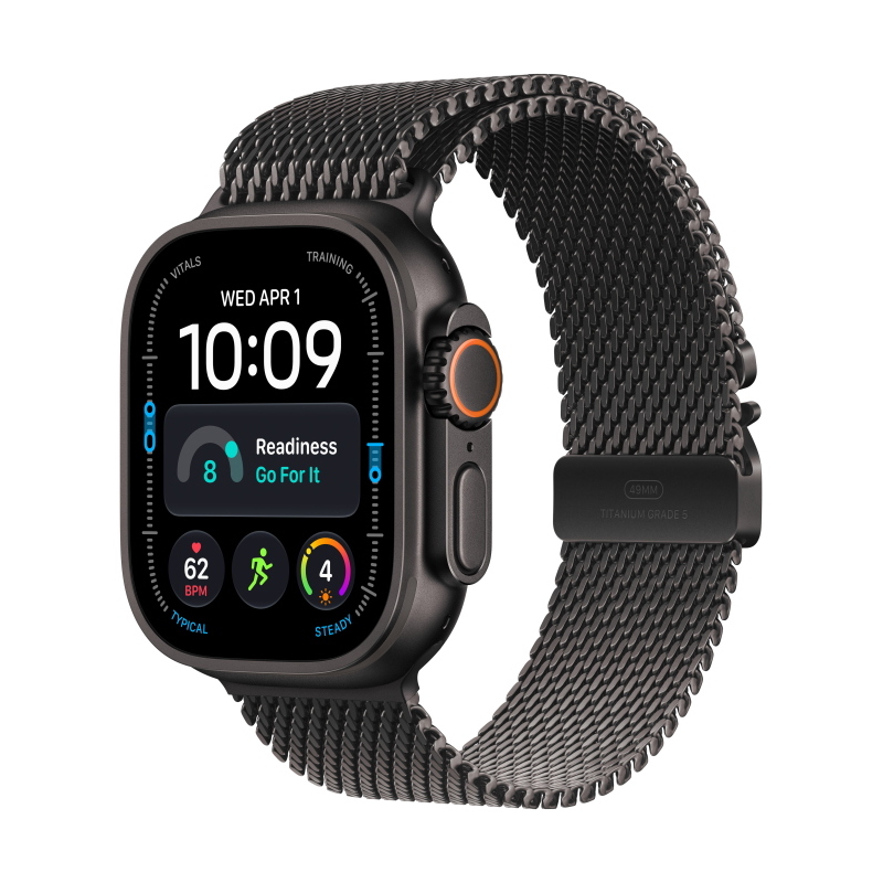 Apple watch ultra 4 gps + cellular 49mm black titanium gehÃ¤use mit black titanium milanese loop - m