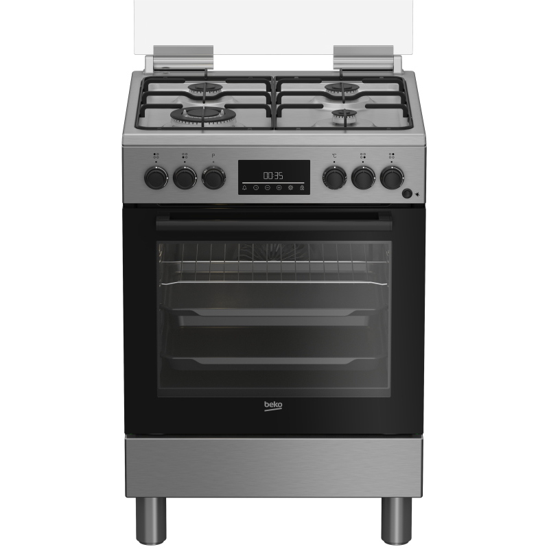 Beko cucina a gas 4 bruci.fornoelet.vent. 66lt 60x60 inox fbe62310gx
