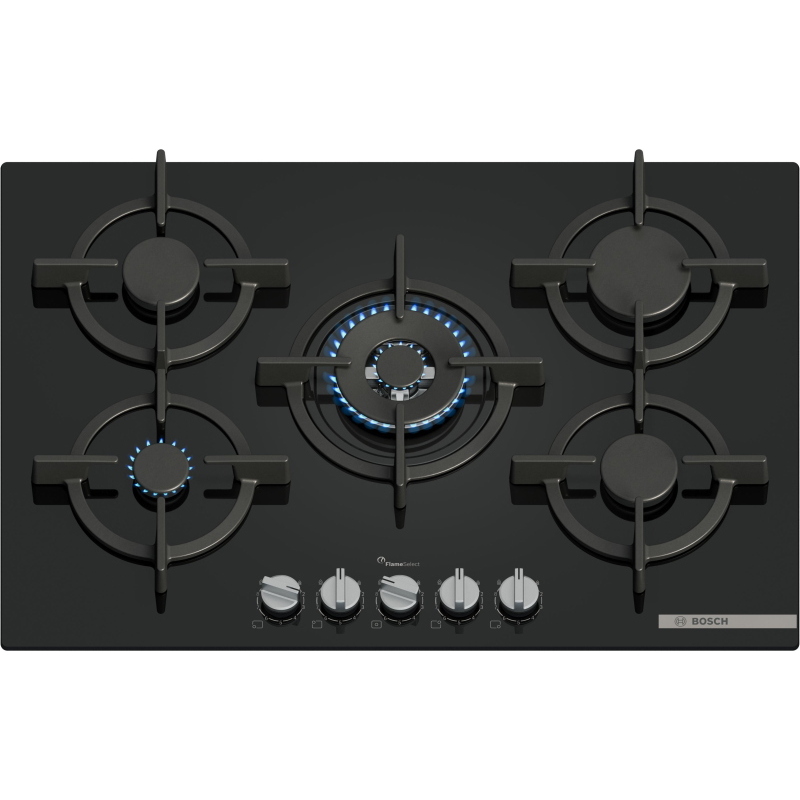 Bosch piano cottura incasso gasvetro temper. 5zone 75cm nero ppq7a6i15